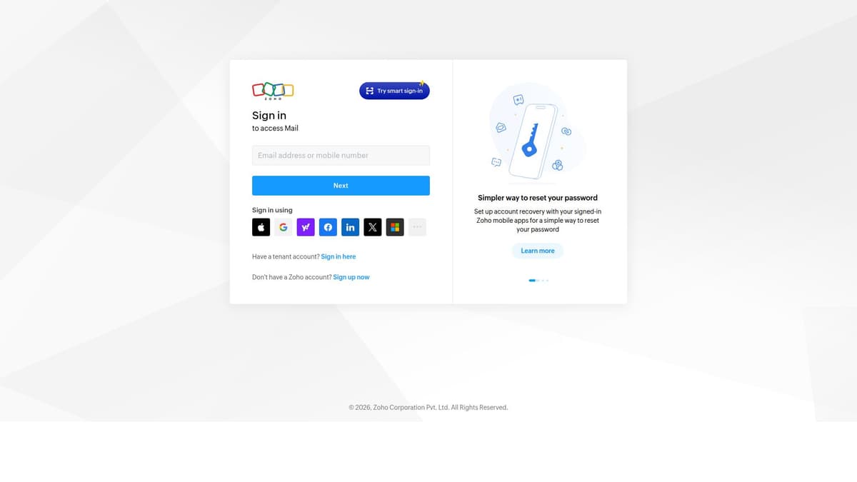 Zoho Accounts